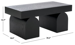 Safavieh Okashu Coffee Table In Elegant Black – Durable Wood Design For Modern & Traditional Interiors Black Wood Cof2310a