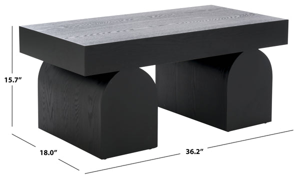 Safavieh Okashu Coffee Table In Elegant Black – Durable Wood Design For Modern & Traditional Interiors Black Wood Cof2310a