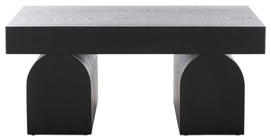 Safavieh Okashu Coffee Table In Elegant Black – Durable Wood Design For Modern & Traditional Interiors Black Wood Cof2310a