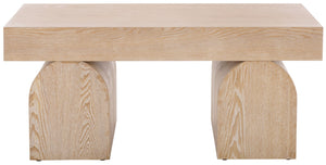 Safavieh Okashu Coffee Table - Elegant Bleached White Wood Design For Modern Living Spaces & Timeless Style Bleached White Wood Cof2310b