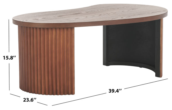 Safavieh Celane Coffee Table - Modern Wood Design For Stylish Living Rooms With Durable Construction & Stability Walnut Wood Cof2311b