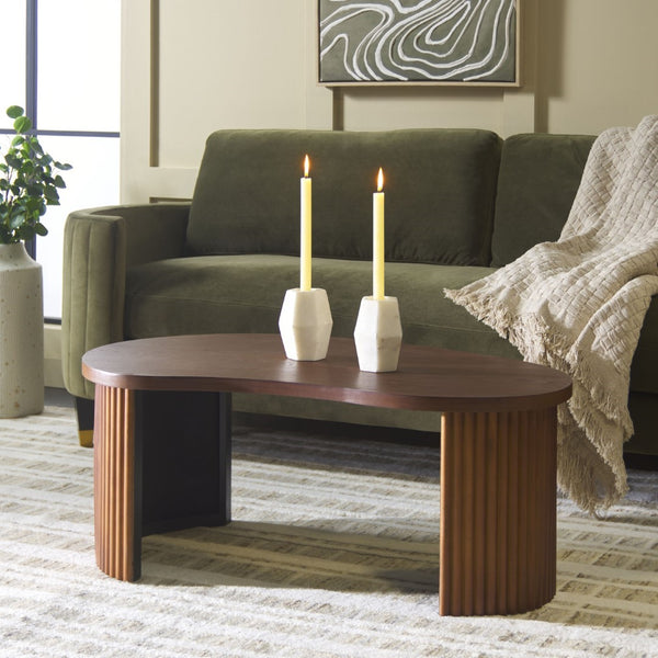 Safavieh Celane Coffee Table - Modern Wood Design For Stylish Living Rooms With Durable Construction & Stability Walnut Wood Cof2311b