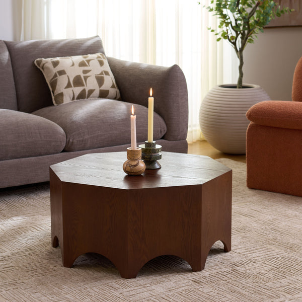 Safavieh Maraki Coffee Table - Elegant Walnut Centerpiece For Modern Homes, Stylish Design & Durable Quality Walnut Wood Cof2312a