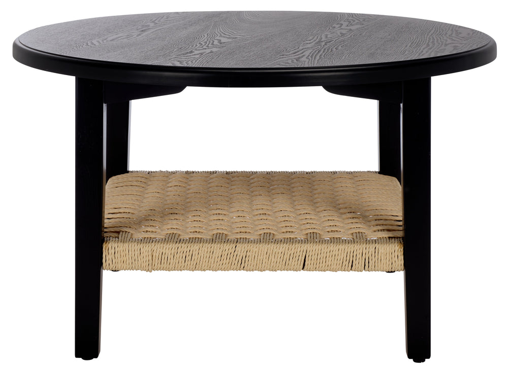 Safavieh Nomand Coffee Table - Walnut Wood & Rope Design For Elegant Living Room Decor And Timeless Style Black ,Natural Wood Cof2314b