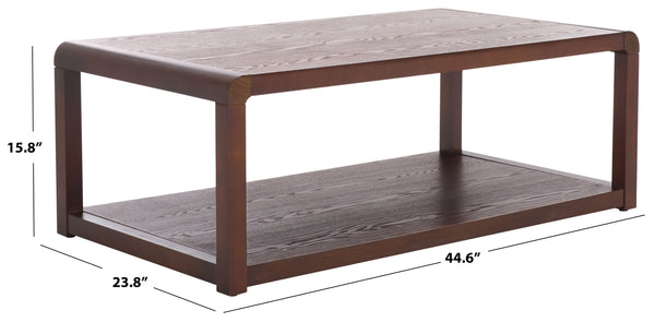 Safavieh Omara 2 Tier Side Table - Rustic Charm With Dual Storage, Perfect For Modern & Traditional Decor Walnut Wood Cof2315b