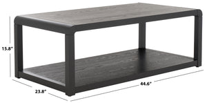 Safavieh Omara 2 Tier Side Table - Rustic Charm With Dual Storage, Perfect For Modern & Traditional Decor Black Wood Cof2315c