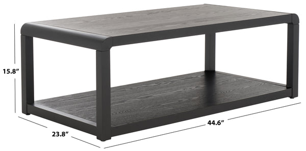 Safavieh Omara 2 Tier Side Table - Rustic Charm With Dual Storage, Perfect For Modern & Traditional Decor Black Wood Cof2315c