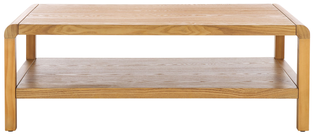 Safavieh Omara 2 Tier Coffee Table - Timeless Elegance And Functional Storage For Your Living Space Decor Natural Wood Cof2316a