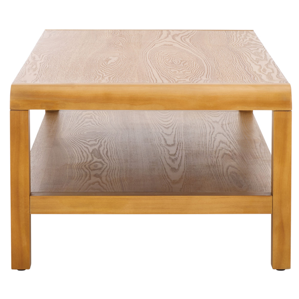 Safavieh Omara 2 Tier Coffee Table - Timeless Elegance And Functional Storage For Your Living Space Decor Natural Wood Cof2316a