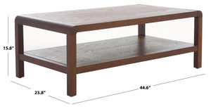 Safavieh Omara 2 Tier Coffee Table - Timeless Elegance And Functional Storage For Your Living Space Decor Walnut Wood Cof2316b