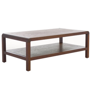 Safavieh Omara 2 Tier Coffee Table - Timeless Elegance And Functional Storage For Your Living Space Decor Walnut Wood Cof2316b