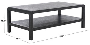 Safavieh Omara 2 Tier Coffee Table - Timeless Elegance And Functional Storage For Your Living Space Decor Black Wood Cof2316c