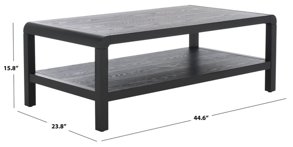 Safavieh Omara 2 Tier Coffee Table - Timeless Elegance And Functional Storage For Your Living Space Decor Black Wood Cof2316c