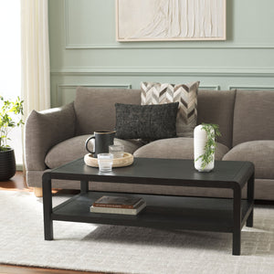 Safavieh Omara 2 Tier Coffee Table - Timeless Elegance And Functional Storage For Your Living Space Decor Black Wood Cof2316c