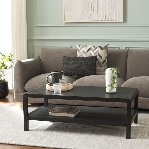 Safavieh Omara 2 Tier Coffee Table - Timeless Elegance And Functional Storage For Your Living Space Decor Black Wood Cof2316c