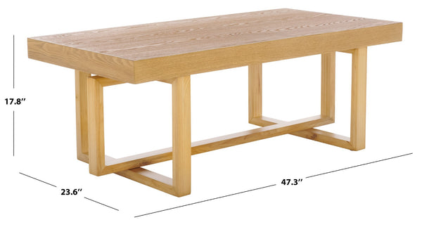 Safavieh Otaki Coffee Table - Rustic Pine Wood Design For Modern & Farmhouse Decor, Durable & Charming Style Natural Wood Cof2317a