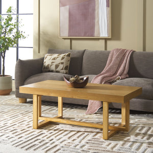 Safavieh Otaki Coffee Table - Rustic Pine Wood Design For Modern & Farmhouse Decor, Durable & Charming Style Natural Wood Cof2317a
