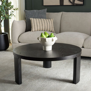 Safavieh Gaby Round Coffee Table - Sleek Black Minimalist Design For Modern Living Rooms, Durable & Stylish COF2319A