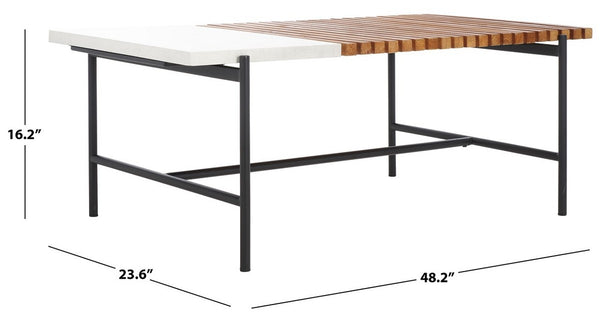 Safavieh Dallas Coffee Table Brown / White Faux Marble  Metal COF2501A
