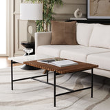 Safavieh Dallas Coffee Table Brown / White Faux Marble  Metal COF2501A