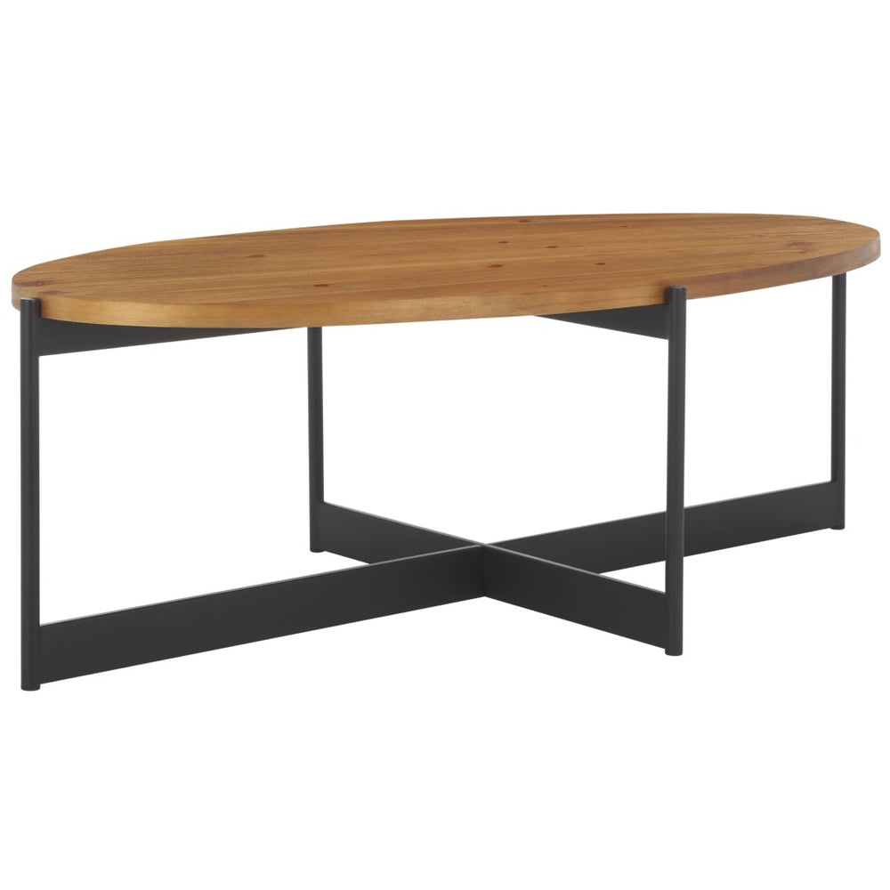 Safavieh Digby Coffee Table - Elegant Oval Design With Walnut Finish & Black Metal Base For Modern Living Spaces COF2502A