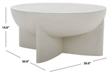 Safavieh Devan Coffee Table White 30" x 30" x 14"