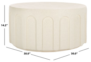 Safavieh Nikolaus Coffee Table - Elegant Architectural Centerpiece With Textured Finish For Any Space White Magnesium Oxide Cof2801a