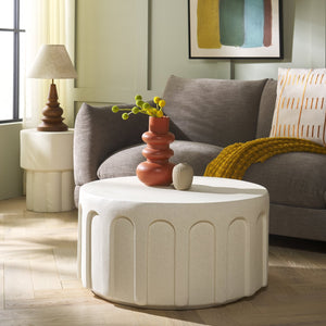 Safavieh Nikolaus Coffee Table - Elegant Architectural Centerpiece With Textured Finish For Any Space White Magnesium Oxide Cof2801a