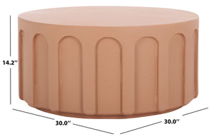 Safavieh Nikolaus Coffee Table - Elegant Architectural Centerpiece With Textured Finish For Any Space Terracotta Magnesium Oxide Cof2801c