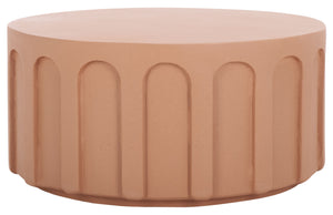 Safavieh Nikolaus Coffee Table - Elegant Architectural Centerpiece With Textured Finish For Any Space Terracotta Magnesium Oxide Cof2801c