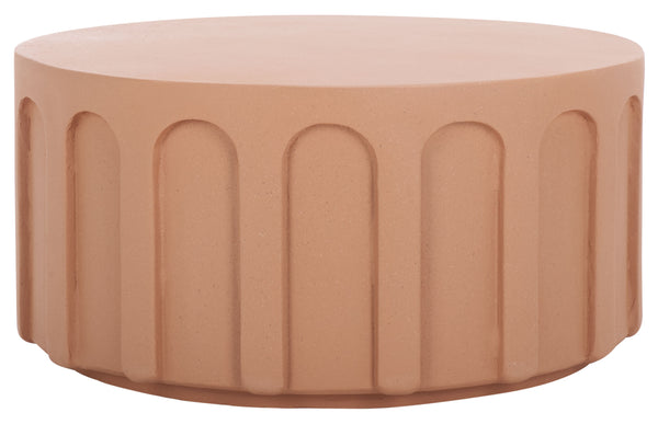 Safavieh Nikolaus Coffee Table - Elegant Architectural Centerpiece With Textured Finish For Any Space Terracotta Magnesium Oxide Cof2801c