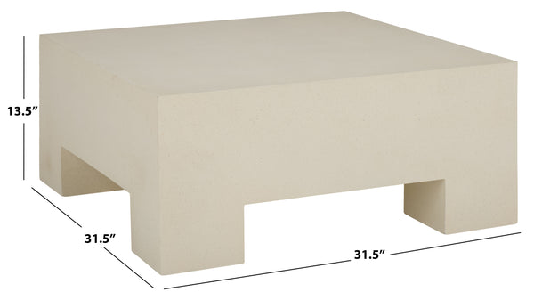 Safavieh Aillard Coffee Table - Minimalistic Elegance With Textured Finish For Modern Living Spaces And Decor White Magnesium Oxide Cof2803a