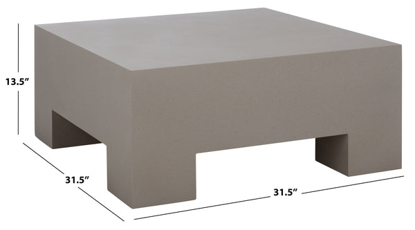 Safavieh Aillard Coffee Table - Minimalistic Elegance With Textured Finish For Modern Living Spaces And Decor Grey Magnesium Oxide Cof2803b