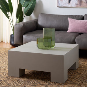 Safavieh Aillard Coffee Table - Minimalistic Elegance With Textured Finish For Modern Living Spaces And Decor Grey Magnesium Oxide Cof2803b
