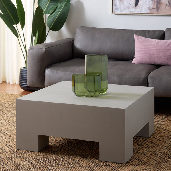 Safavieh Aillard Coffee Table - Minimalistic Elegance With Textured Finish For Modern Living Spaces And Decor Grey Magnesium Oxide Cof2803b