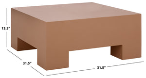 Safavieh Aillard Coffee Table - Minimalistic Elegance With Textured Finish For Modern Living Spaces And Decor Terracotta Magnesium Oxide Cof2803c