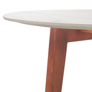 Safavieh Ulmani Coffee Table – Elegant White Faux Marble Top & Warm Wood Base For Modern Living Spaces COF2901A