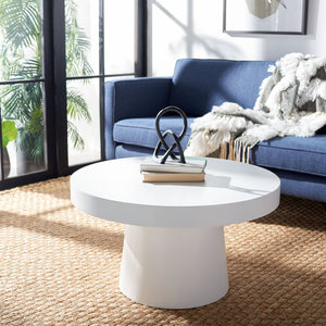 Safavieh Jaria Faux Concrete Coffee Table - Modern Minimalist Design For Stylish Living Room Décor And Versatility White COF3000A