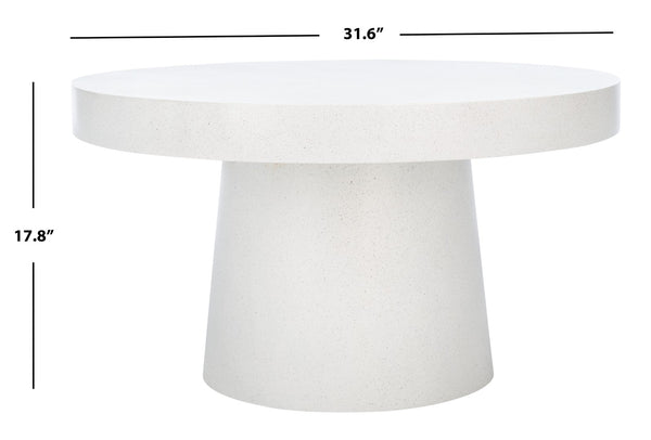 Safavieh Jaria Faux Concrete Coffee Table - Modern Minimalist Design For Stylish Living Room Décor And Versatility White Terrazzo COF3000B