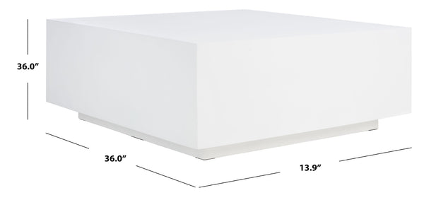 Safavieh Tatum Square Coffee Table - Modern Sculptural Minimalist Design With Faux Concrete Finish, Versatile Style COF3001A