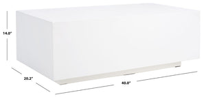 Safavieh Ezro Modern Rectangle Coffee Table - Sleek White Faux-Concrete Design For Chic Living Spaces COF3002A