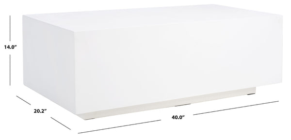Safavieh Ezro Modern Rectangle Coffee Table - Sleek White Faux-Concrete Design For Chic Living Spaces COF3002A