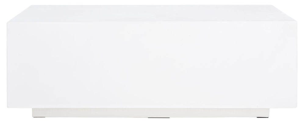 Safavieh Ezro Modern Rectangle Coffee Table - Sleek White Faux-Concrete Design For Chic Living Spaces COF3002A