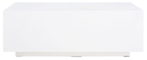 Safavieh Ezro Modern Rectangle Coffee Table - Sleek White Faux-Concrete Design For Chic Living Spaces COF3002A