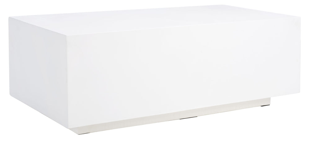 Safavieh Ezro Modern Rectangle Coffee Table - Sleek White Faux-Concrete Design For Chic Living Spaces COF3002A