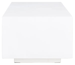 Safavieh Ezro Modern Rectangle Coffee Table - Sleek White Faux-Concrete Design For Chic Living Spaces COF3002A