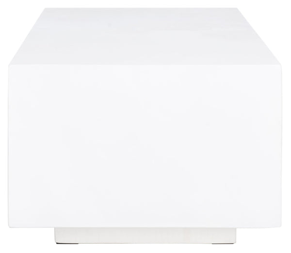 Safavieh Ezro Modern Rectangle Coffee Table - Sleek White Faux-Concrete Design For Chic Living Spaces COF3002A