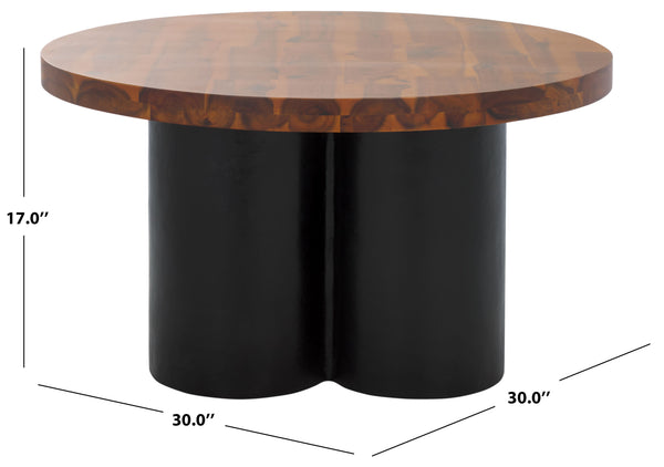 Safavieh Benvolio Coffee Table - Handmade Acacia Wood With Charcoal Finish For Elegant Living Spaces Natural ,Charcoal Accacia Wood,Paper Mache Cof3003a-2bx