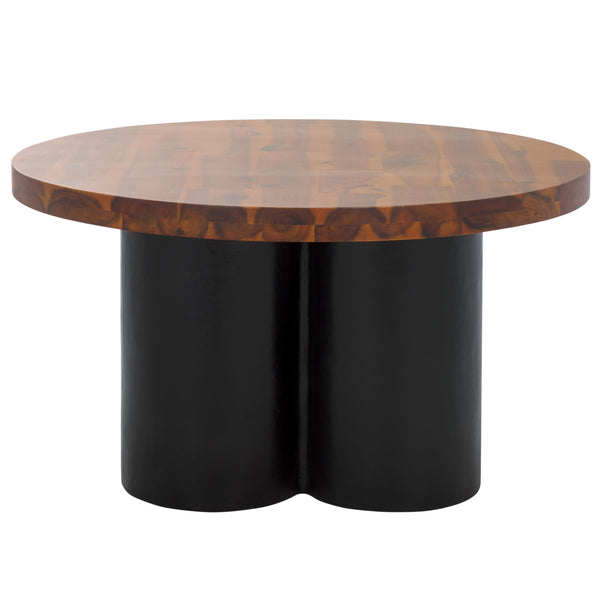 Safavieh Benvolio Coffee Table - Handmade Acacia Wood With Charcoal Finish For Elegant Living Spaces Natural ,Charcoal Accacia Wood,Paper Mache Cof3003a-2bx