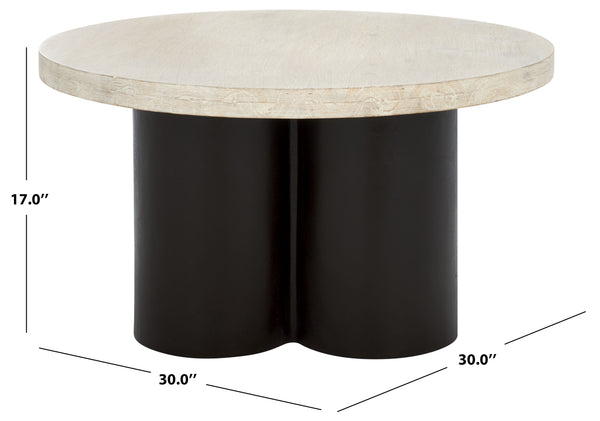 Safavieh Benvolio Coffee Table - Handmade Acacia Wood With Charcoal Finish For Elegant Living Spaces White Washed ,Black Accacia Wood,Paper Mache Cof3003b-2bx